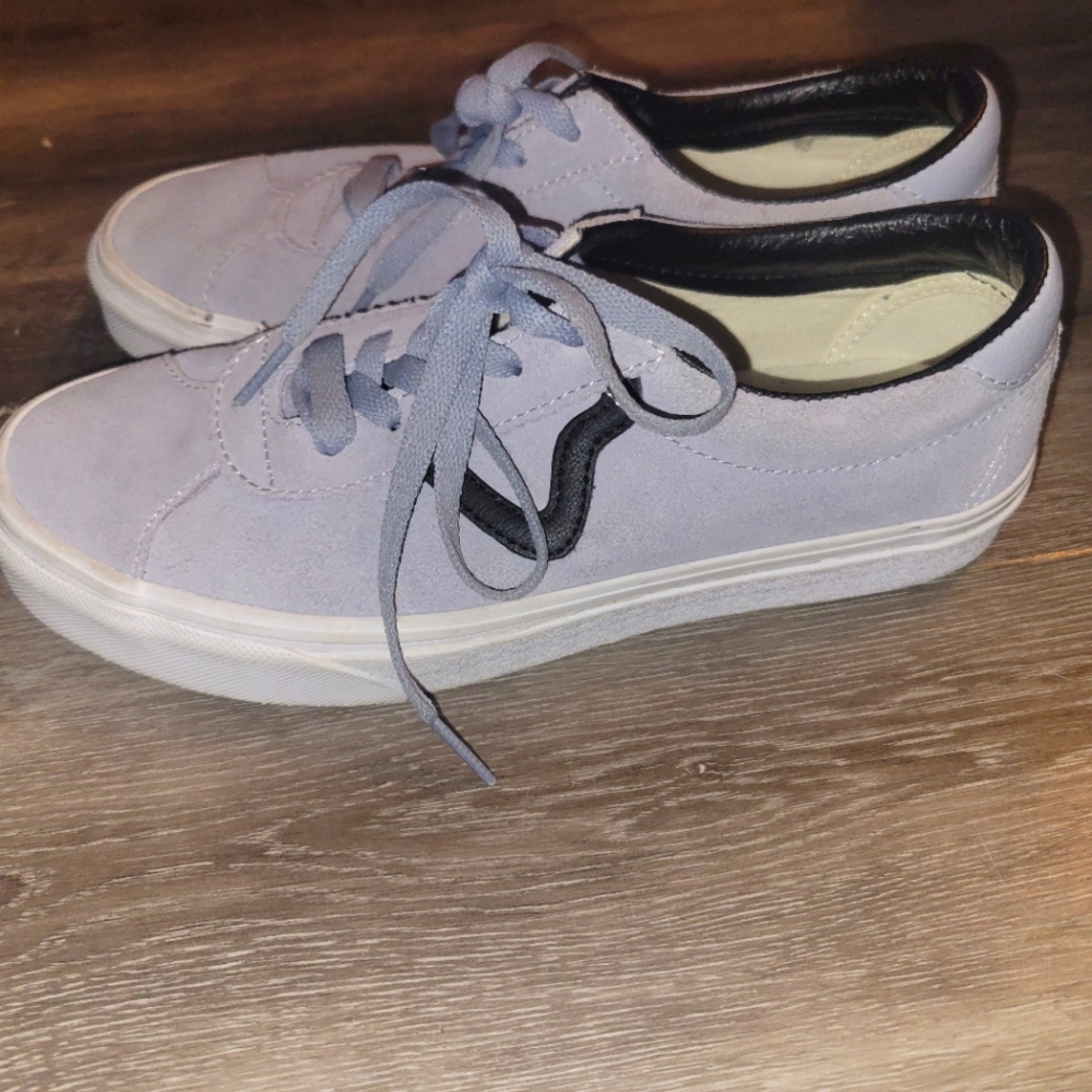 Vans Off the Wall tennis skateboard shoes Womens 8/mens 6.5 Grey Suede-b…